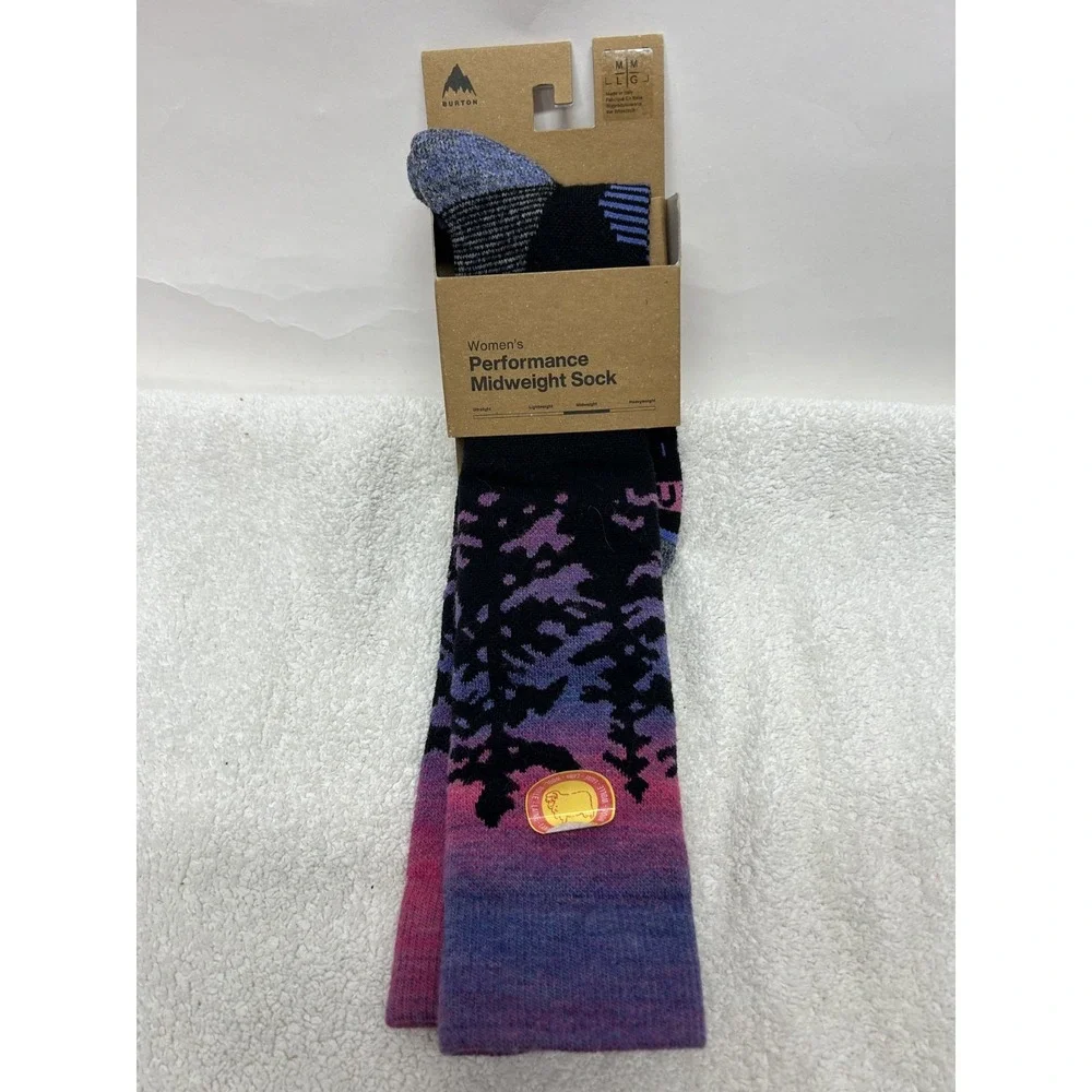 Burton Womens Size M/L Blue Sunrise Performance Midweight Wool Blend Socks